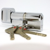 CY 333 T  chrome / цилиндр ключ+поворотная кнопка (закаленная сталь) от производителя Аблой