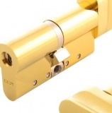 CY 323 U  satin brass/ цилиндр ключ+поворотная кнопка от производителя Аблой