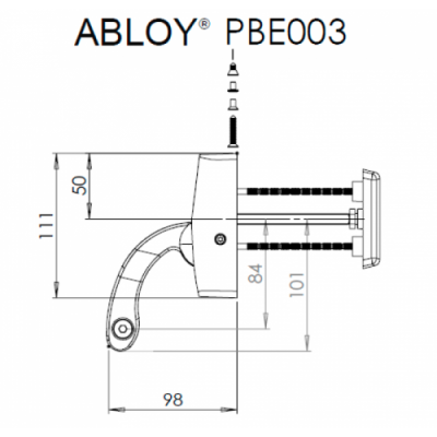 ABLOY PBE 003  brushed nickel/ нажимная штанга для дверей аварийного выхода от компании Аблой за 113 268 руб.