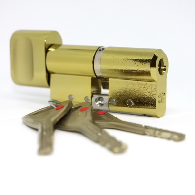 CY 333 T bright brass  / цилиндр ключ+поворотная кнопка (закаленная сталь) от компании Аблой за 35 022 руб.