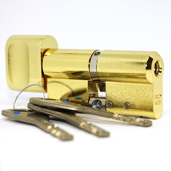 CY 333 N  bright brass/ цилиндр ключ+поворотная кнопка (закаленная сталь) от производителя Аблой