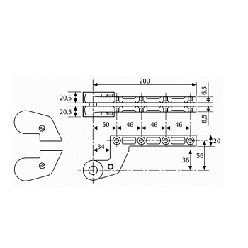 MA038400 (AC 384) silver   / петля верхняя прав./лев. от производителя Аблой