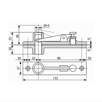 MA0008S0 (AC8)  / верхний шарнир от производителя Аблой