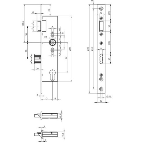 Assa Abloy N1500-PF1/92/30/8/24 / корпус врезного замка для профильных дверей от компании Аблой за 6 436 руб.
